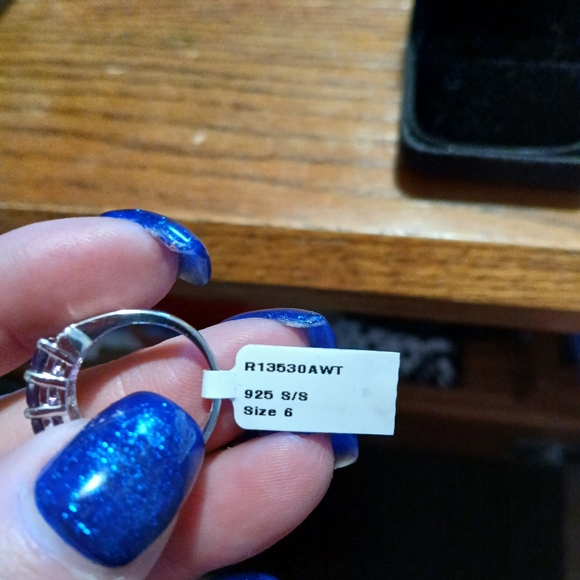 New SS African Amethyst Ring Size 6 - Picture 2 of 2